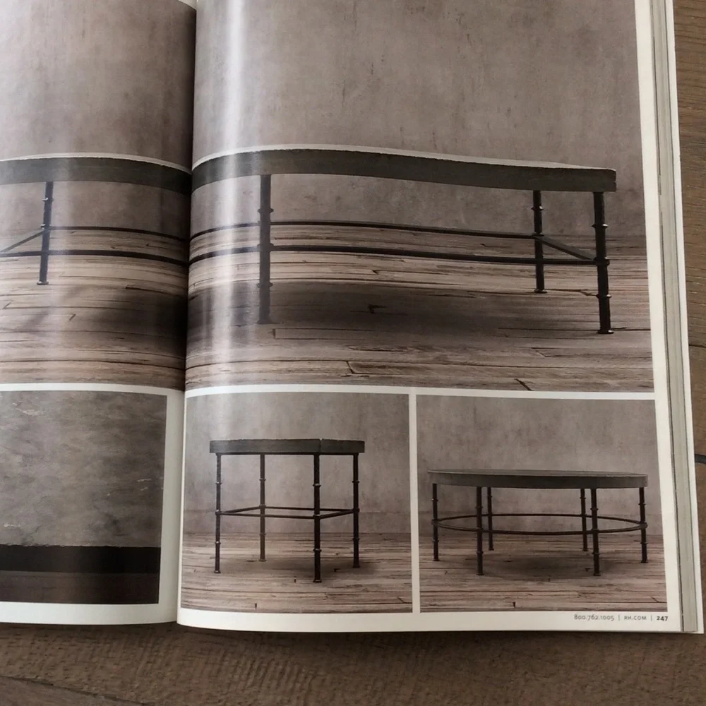 RH restoration hardware catalog table look book